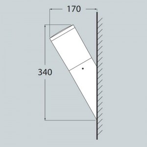 Applique LED inclinata da parete FUMAGALLI "Amelia Wall" - E27 - IP55