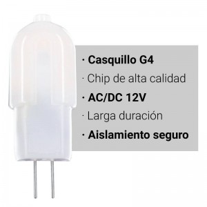 Lampadina LED G4 Bi-Pin 1,8W 12V-DC/AC Lampadina LED G4 Bi-Pin 1,8W 12V-DC/AC