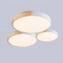 Plafoniera LED circolare 35W bianco e legno CCT ø408x50mm