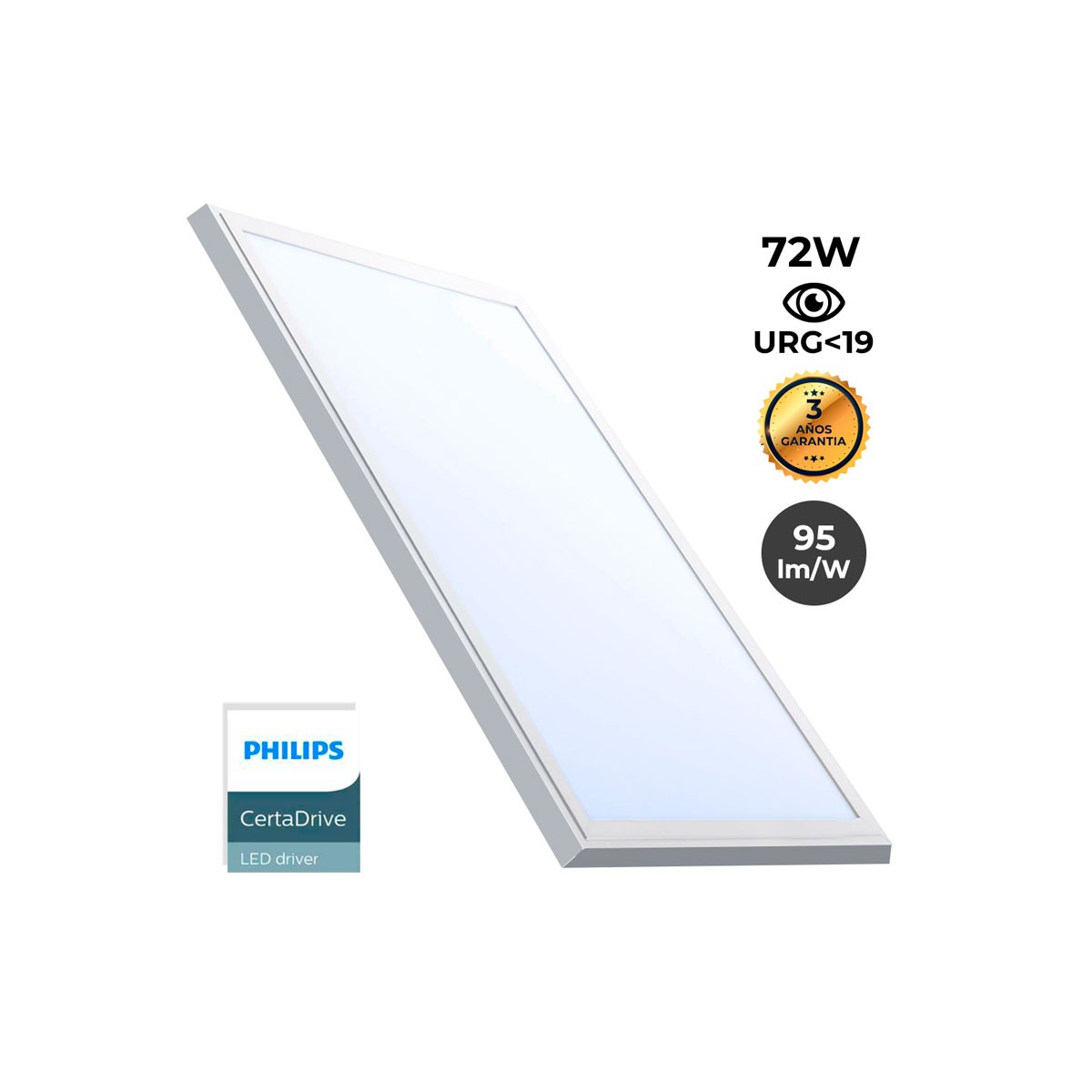 Pannello LED Slim da superficie 120X60cm - Driver PHILIPS - 72W - UGR19 - Con KIT di montaggio