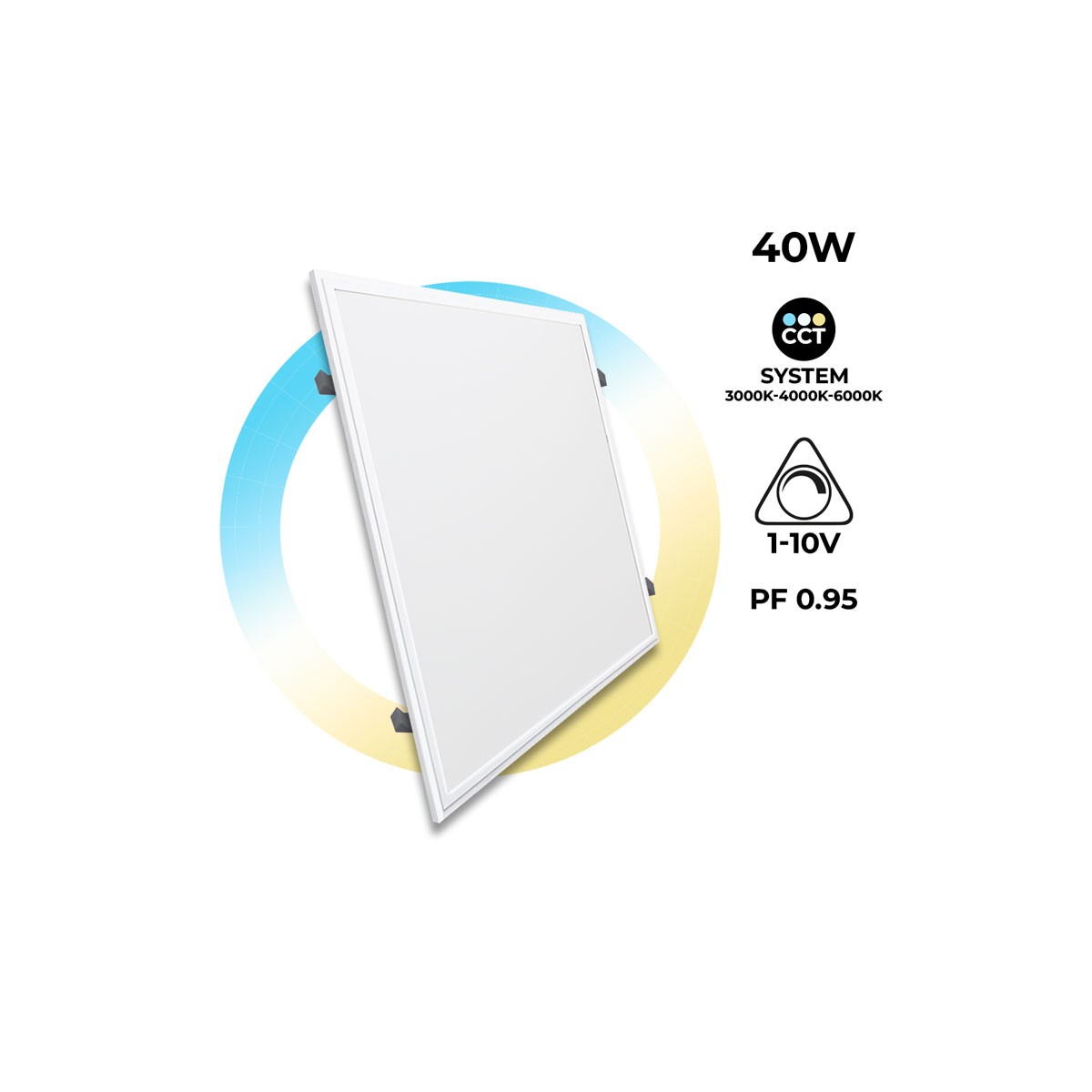 Pannello LED da incasso 60x60cm 40W CCT bianco sintonizzabile con KIT