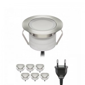 Kit 6 faretti LED da incasso a terra LED 0,3W - 12V-DC - IP67