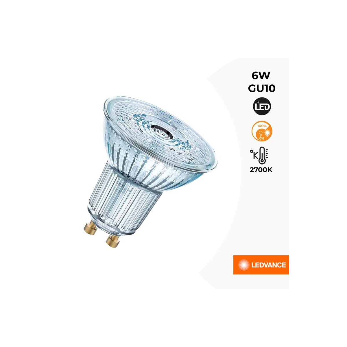 Lampadina PARATHOM PRO PAR16 50 GU10 36° 6W 2700K