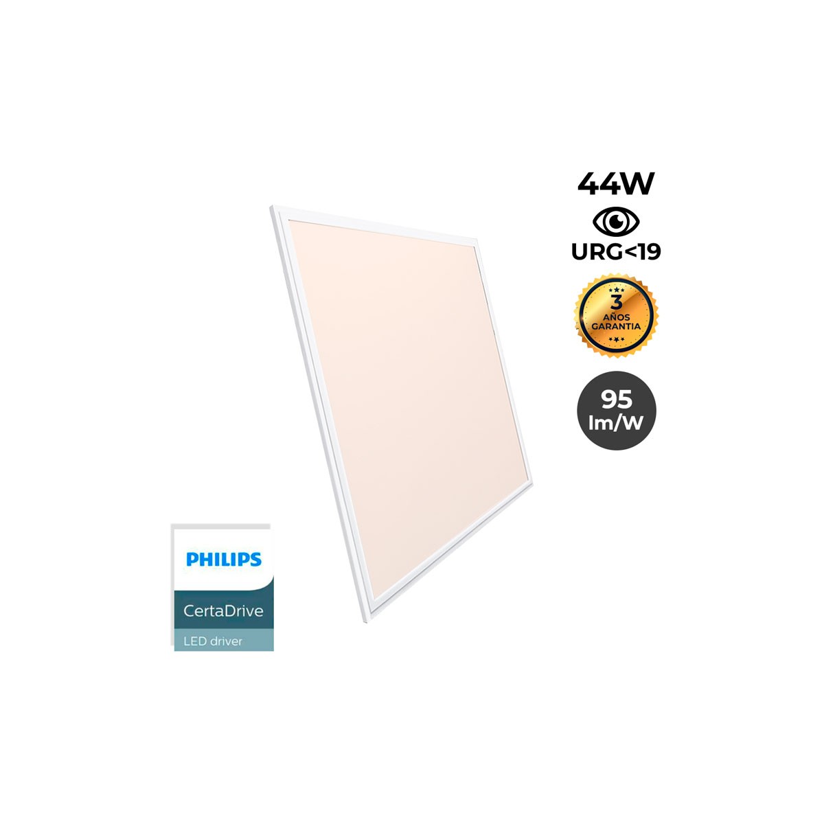 Pannello LED slim da incasso 60X60 cm - Driver PHILIPS - 44W - UGR19