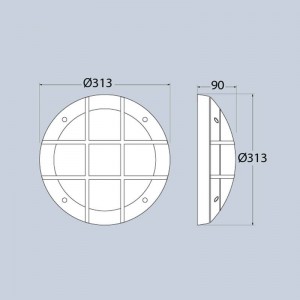 LAMPADA DA PARETE PER INTERNI/ESTERNI FUMAGALLI GELMI GR STILE NAUTICO NERO OPALE CON PORTALAMPADA E27