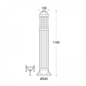 Lampioncino per sentieri FUMAGALLI SAURO 110cm E27 IP55