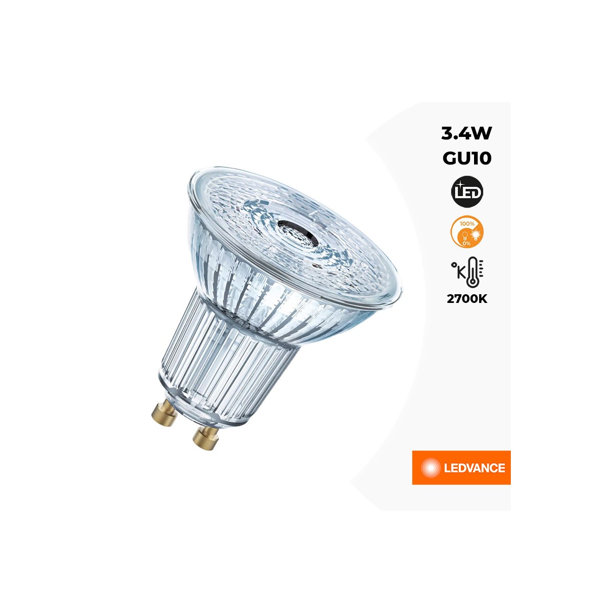 Lampadina PARATHOM PRO PAR16 35 GU10 36º 3,4W 2700K