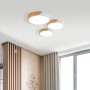 Plafoniera LED circolare 35W bianco e legno CCT ø408x50mm