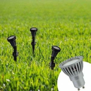 KIT Paletto da giardino + lampadina GU10 LED 5W verde