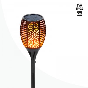 Torcia LED solare con lampadina a effetto fuoco e pannello solare - IP65