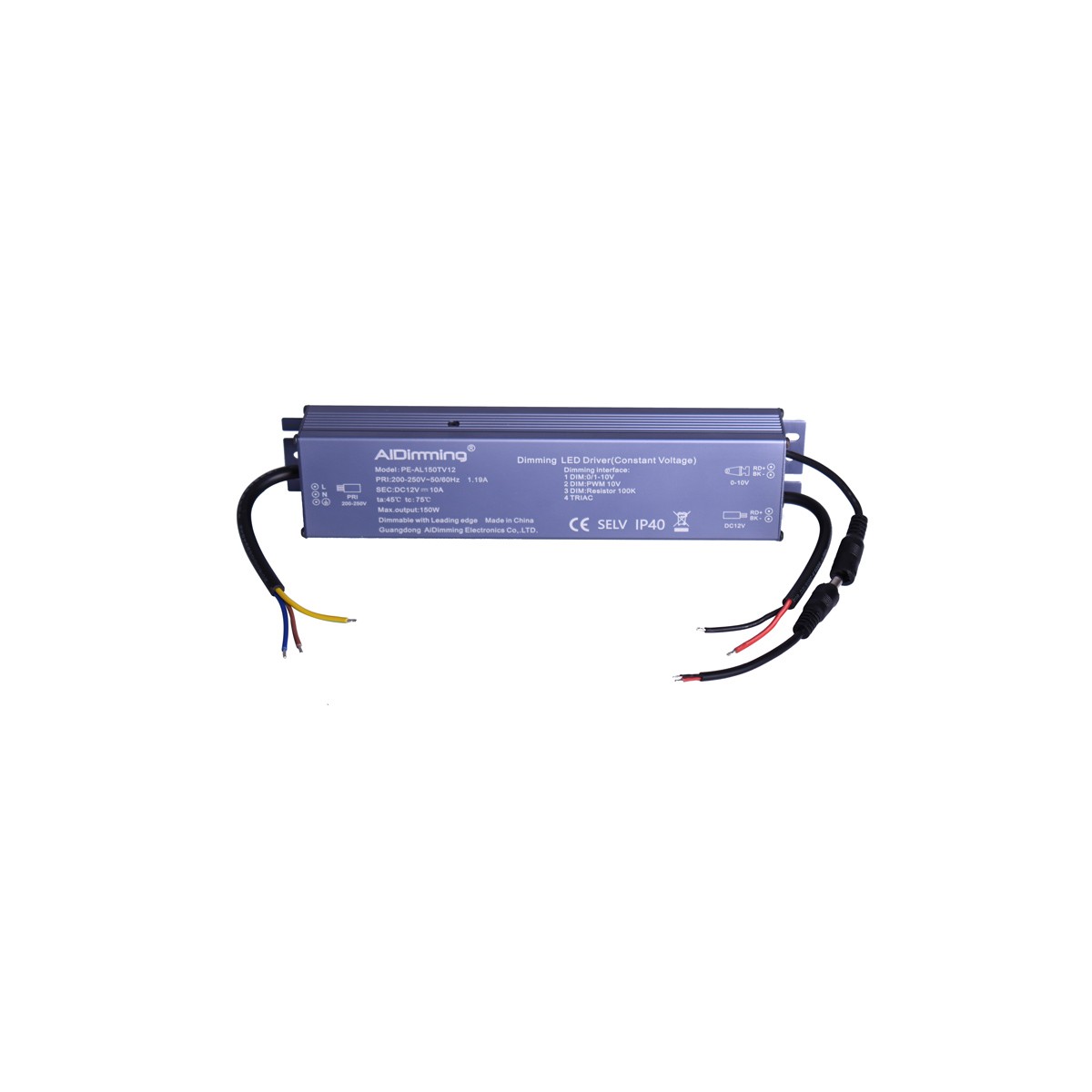 Driver a tensione costante dimmerabile a triac 120W CV 12V 10A IP40