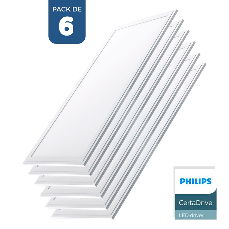 Confezione 6 pannelli LED slim 120x30cm 44W 3980lm UGR19