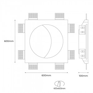 Downlight COB LED bianco a forma di luna 17,5W 2700K