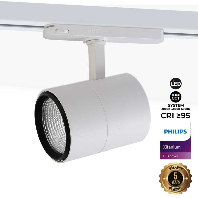 Spot trifase per binari LED CCT 42W - CRI 95 - Driver Philips Xitanium integrato