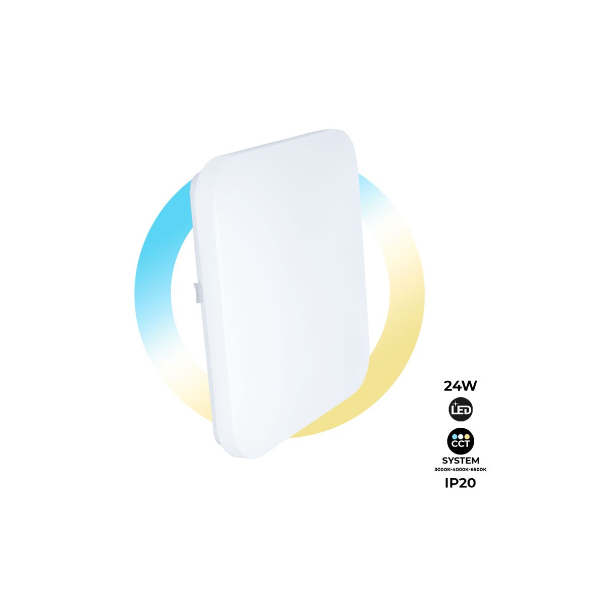 LED BASIC 24W lampada da soffitto quadrata a superficie