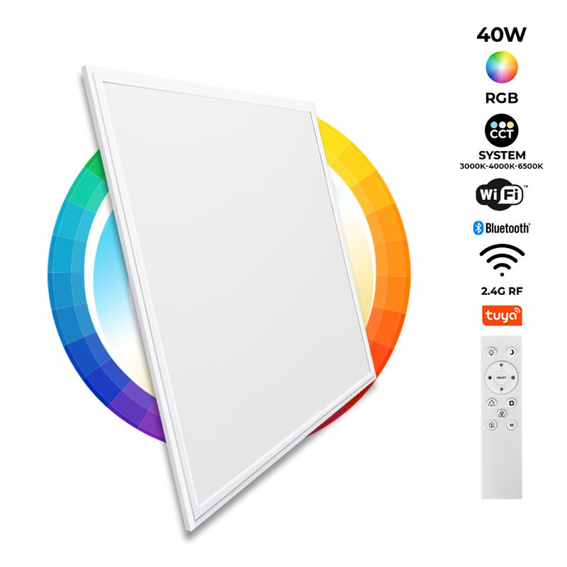 Pannello LED RGB / RGBW + CCT 60x60cm 40W WIFI intelligente