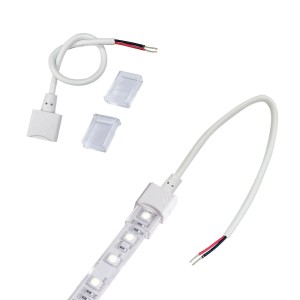 Connettore a tenuta stagna per inizio striscia LED 10 mm - 2 pin - IP68