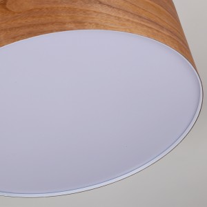 Lampada da soffitto con paralume effetto legno "AGUDES" - 3xE27