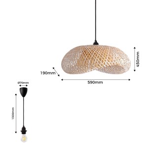 Lampada a sospensione in vimini "Vimet Lite"