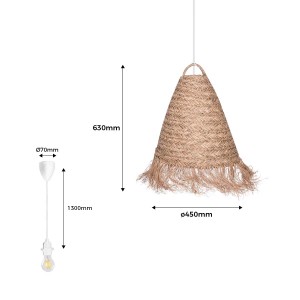 Lampada a sospensione in fibre naturali "NAM"