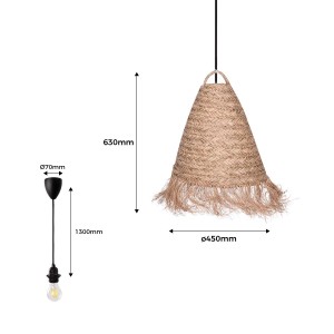 Lampada a sospensione in fibre naturali "NAM"