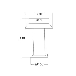 Bollard solare LED "FELICE 400" 33cm con sensore PIR - 3 modalità di funzionamento - CCT