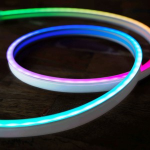 Neon flessibile RGB LED - 24V/DC 4x10mm - 5 metri - Kit completo - IP67 - 11W/m - Curvatura laterale