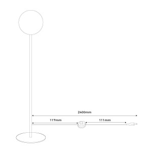 Lampada da terra "BAILEY" con sfera in vetro opalino