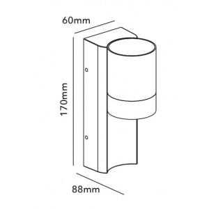 Applique da esterno in alluminio "MALEY" - IP44 - GU10