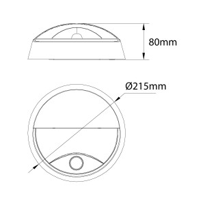 Applique da parete circolare per esterni con sensore PIR - IP54 - 110º - 10W