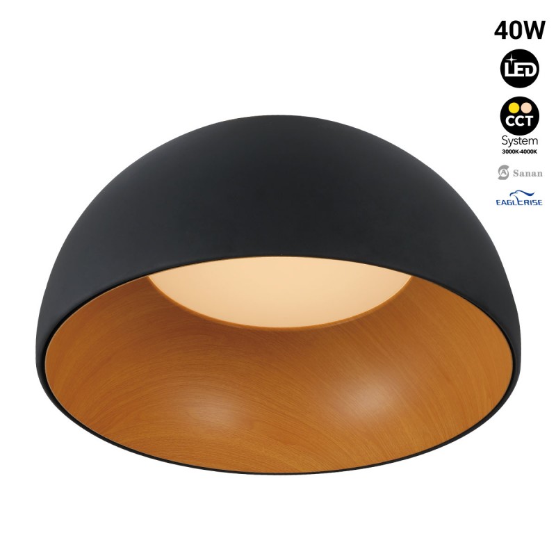 Lampada LED da soffitto "Gina" - Effetto legno - CCT 3000K - 4000K - 40W