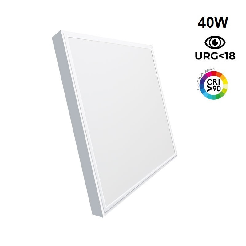 Pannello LED slim da superficie 60x60cm - Driver OSRAM - 40W - UGR18 - CRI90 - Con KIT di montaggio