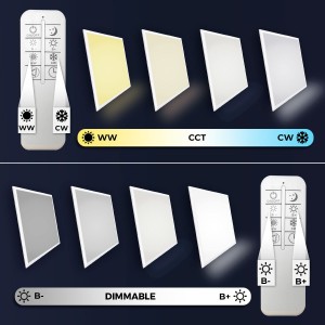 Pack 2 pannelli LED slim CCT dimmerabili con telecomando - 60x60cm - 40W