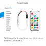 Controller LED IC pixel RGB/RGBW con telecomando RF - 5-24V DC - 2048 pixel