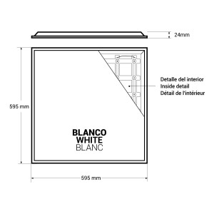 Pannello LED Backlight da incasso 60x60cm - 4400lm - driver Philips - 40W