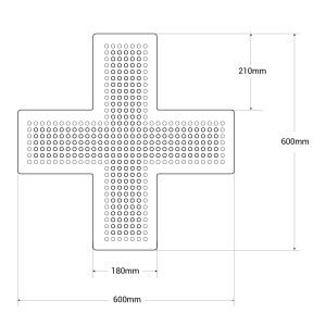 Croce LED farmacia verde monocolore - 60x60cm - Monofacciale - IP20