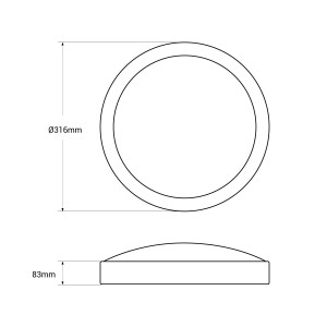 Plafoniera LED a tenuta stagna CCT - Potenza regolabile 12W-16W - Ø30cm - IP65