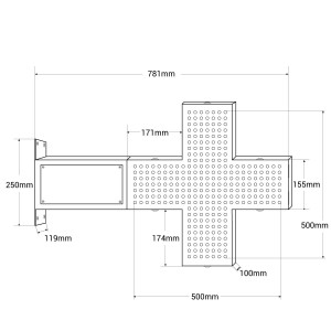 Croce LED farmacia verde monocolore - 50x50cm - Bifacciale