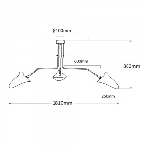 Lampada da soffitto di design "Muller" - Ispirazione "Serge Mouille" - 3xE27