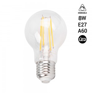 Lampadina a filamento LED dimmerabile E27 8W A60