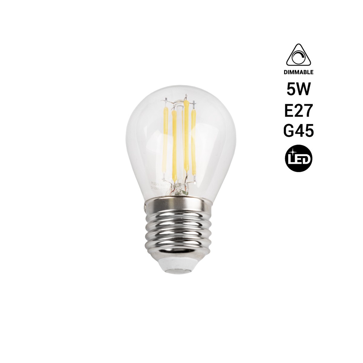 Lampadina a filamento LED dimmerabile E27 5W G45