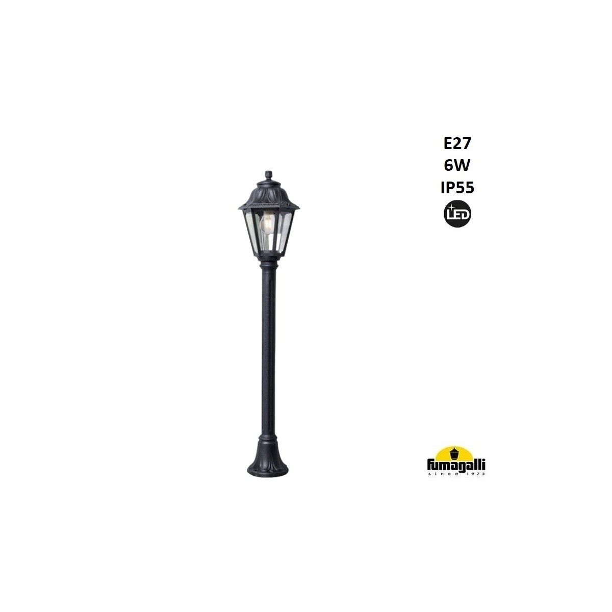 Lampione LED da esterno FUMAGALLI "MIZAR/ANNA" - 110 cm - 6W - E27 - IP55