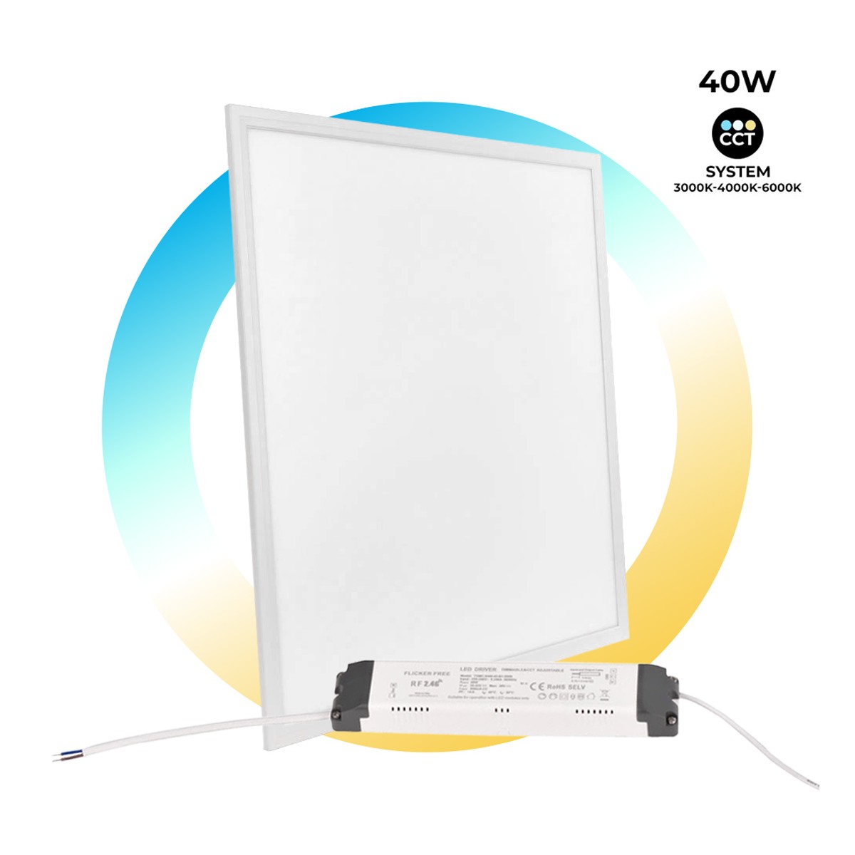 Pannello LED slim CCT dimmerabile - 60x60 cm - 40W