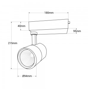 Faretto LED a binario monofase speciale per macellerie - Driver integrato Philips CertaDrive - LED COB - 40W