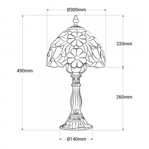 Lampada da tavolo "Saura" ispirazione "Tiffany" - Ø 30cm