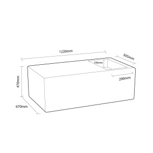 Tavolo luminoso LED RGBW con ghiacciaia e batteria - 24W - IP67