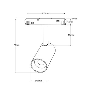 Faretto LED CCT per binario magnetico 48V - 6W - Mi Light