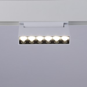 Faretto lineare LED orientabile a binario magnetico 48V - 6W - UGR16 - Bianco