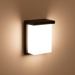 Lampada da parete in alluminio per esterni "Block" - Potenza regolabile: 12W-14W-16W - CCT