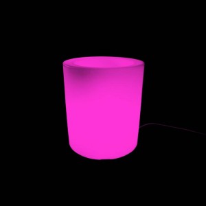 Vaso LED RGB in resina bianca, tipo cilindro, 40x40cm, 5W 3,5Kg